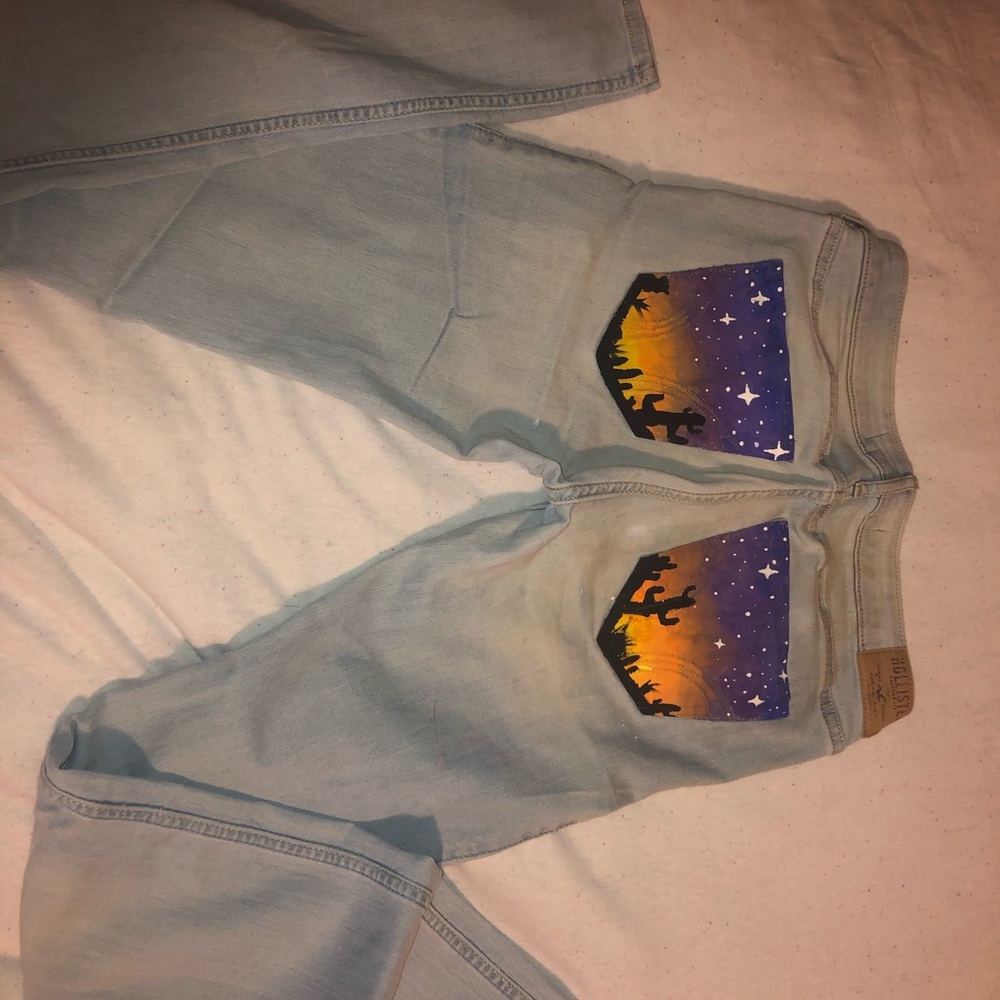 Custom painted Hollister jeans